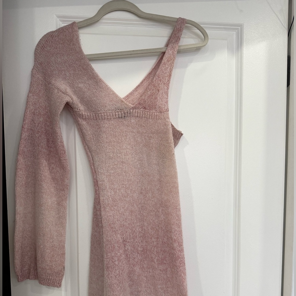 PrettyLittleThing Pink Asymmetrical Knit One Shoulder Dress